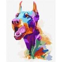 ideyka malowanie po numerach. doberman pop-art 40 x 50 cm