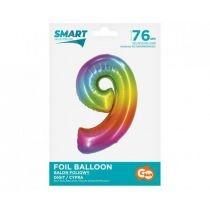 godan balon foliowy smart cyfra 9 tęczowa 76cm ch-stc9