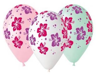 balony premium hibiskus 13" 5 szt 9002