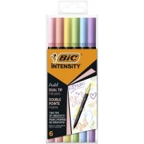 bic pisak dwustronny intensity dual pastel 6 szt.