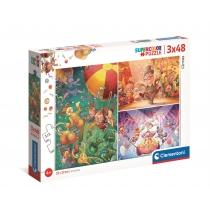 puzzle 3 x 48 el. supercolor. te circus clementoni