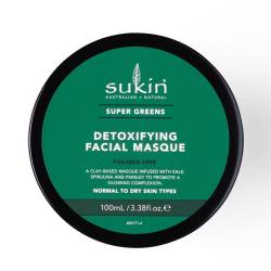 sukin, super greens detoksykująca maska z glinki, 100ml