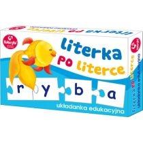 puzzle układanka edukacyjna. literka po literkce kukuryku