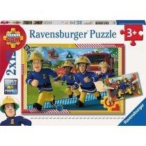 puzzle 2 x 12 el. strażak sam i jego drużyna ravensburger