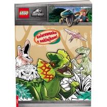 lego jurassic world. kolorowanka z naklejkami