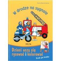 w drodze na sygnale. dzieci uczą się rysować i kolorować