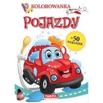 kolorowanka z naklejkami pojazdy