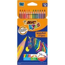 bic kredki ołówkowe evolution stripes 12 kolorów