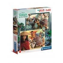 puzzle 2 x 60 el. supercolor. raya i ostatni smok clementoni