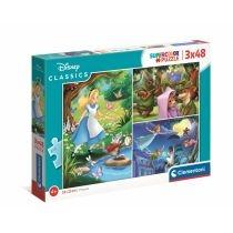 puzzle 3 x 48 el. supercolor. disney classic clementoni