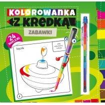 kolorowanka z kredką. zabawki