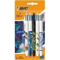 bic długopis 4 colours message botanical 1.0 mm 5 szt.