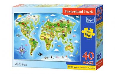 castor puzzle 40 maxi world map 0117