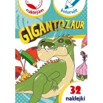 gigantozaur. naklejam i koloruję