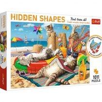 puzzle hidden shapes 1011 el. kocie wakacje trefl