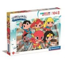 puzzle maxi 104 el. supercolor. dc super friends clementoni