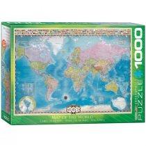 puzzle 1000 el. mapa świata eurographics