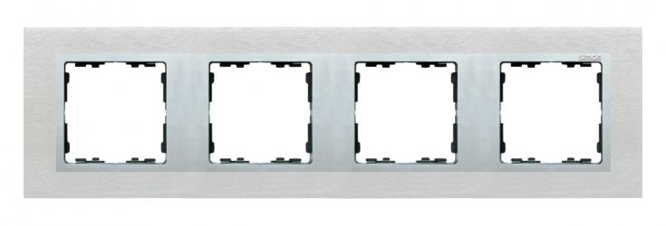 ramka 4- krotna metalowa inox mat / aluminium