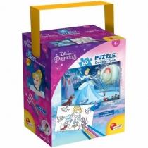 puzzle 60 el. z rączką disney księżniczki mini dwustronn