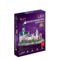 puzzle 3d 128 el. zamek neushwastein led cubic fun