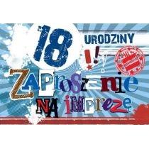 kukartka zaproszenie zz-032 urodziny 18 niebieski 5 szt.