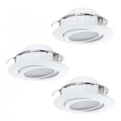 eglo 95857 pineda 3x6w led lampa wpuszczana biała