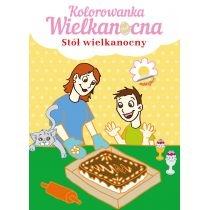 kolorowanka wielkanocna. stół wielkanocny