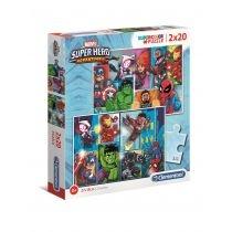 puzzle 2 x 20 el. supercolor. superhero clementoni