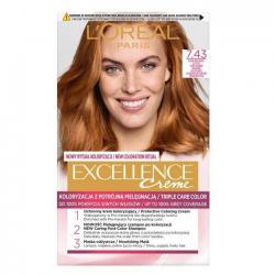 excellence creme farba do włosów 7.43 blond miedziano-zło