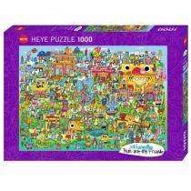 puzzle 1000 el. wioska pełna doodli, jon burgermann heye