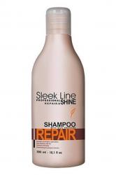 sleek line repair shampoo szampon z jedwabiem do włosów zn