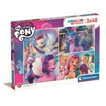 puzzle 3 x 48 el. supercolor. my little pony clementoni