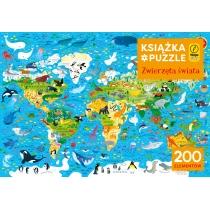 książka i puzzle 200 el. zwierzęta świata foksal